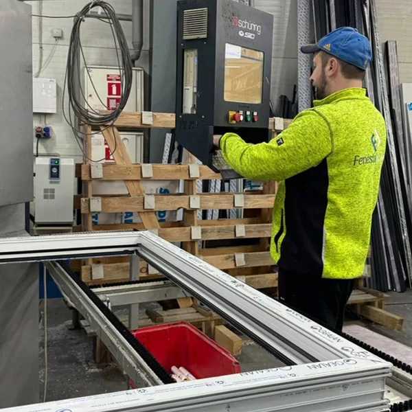 Fenesta Fores logu un durvju ražošanas uzņēmums darba procesā